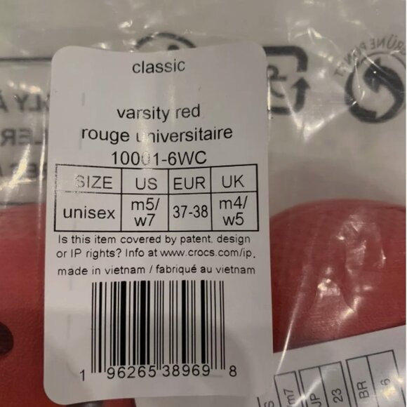 🌸🌸Crocs Classic Clogs Varsity Red🌸🌸 - Picture 4 of 4